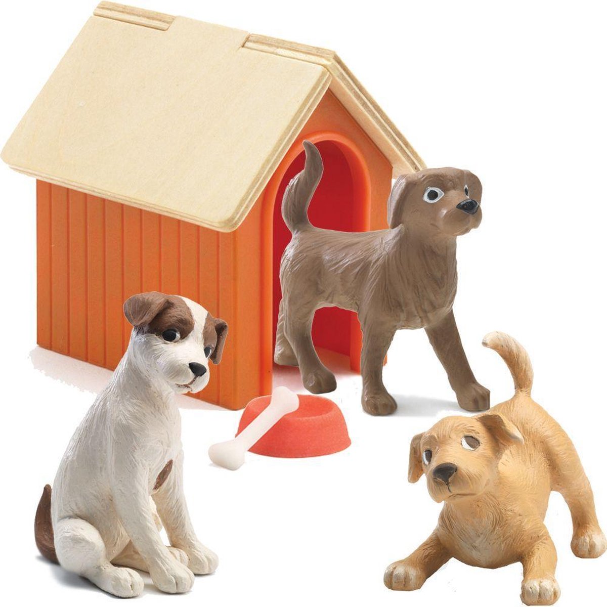   Poppenhuis Honden | Met Hok | 6 stuks